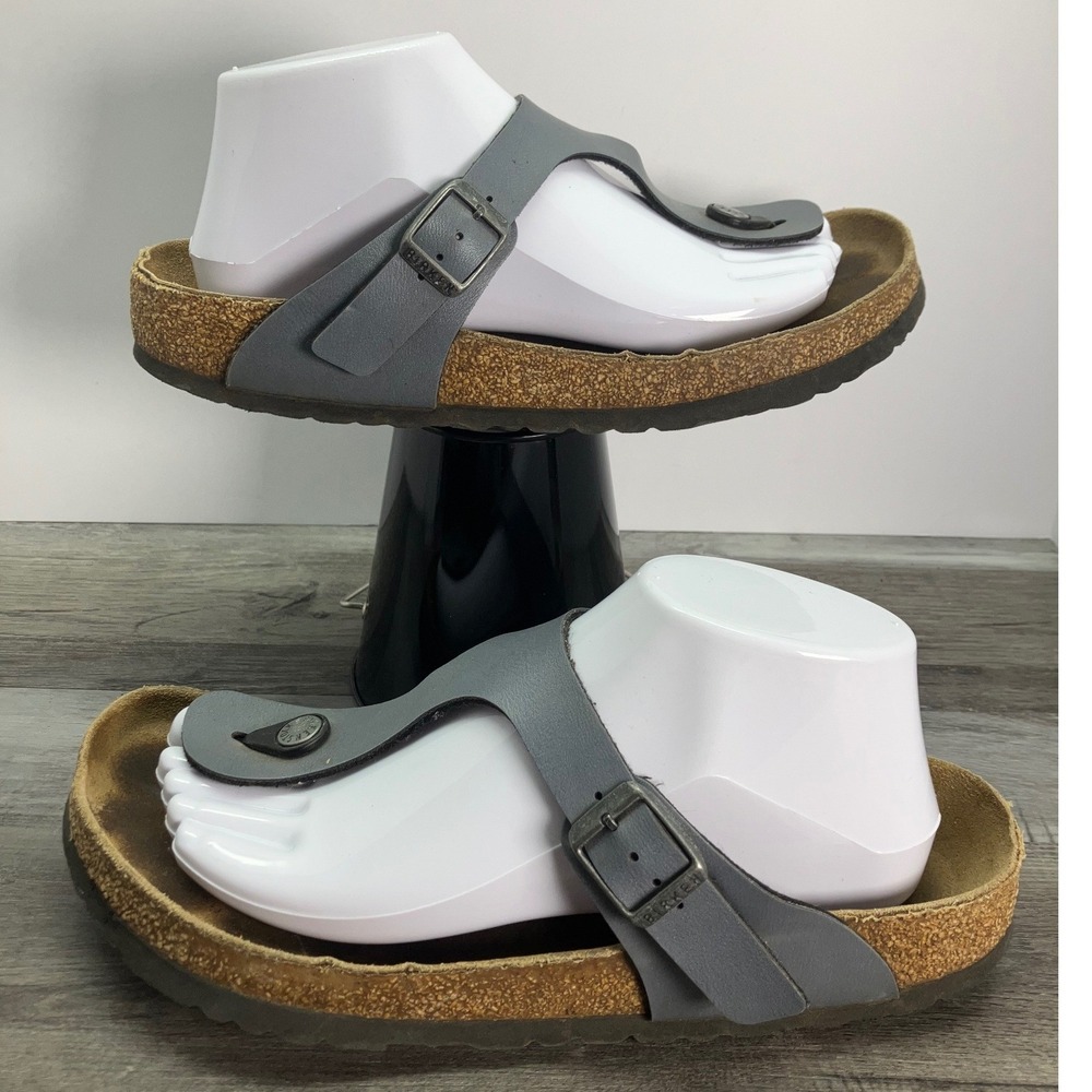 Birkenstock Gizeh Grey Thong Sandals Cork Footbed EU 40 US Women 9 Men 7
